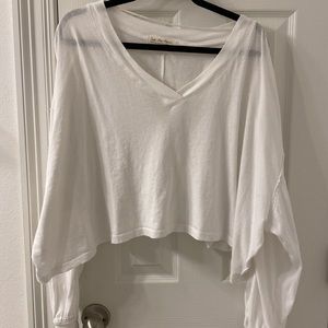 Free people size small white long sleeve top